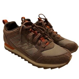 Merrell Men's Alpine Sz 9 Brown and Orange Hiking outdoors suede Sneakers